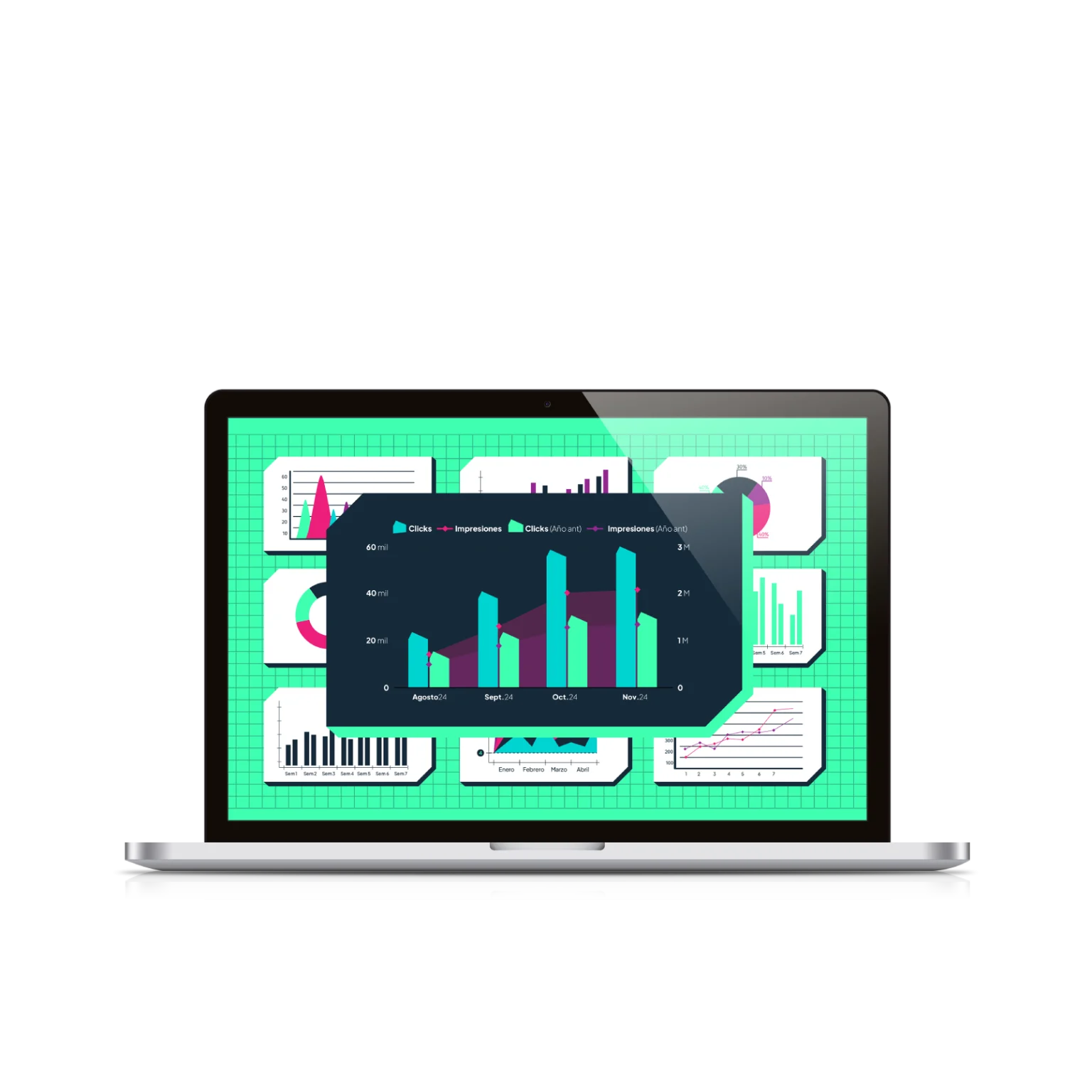 Gráficos personalizados de nuestra consultora de marketing y crecimiento digital Nogor Digital